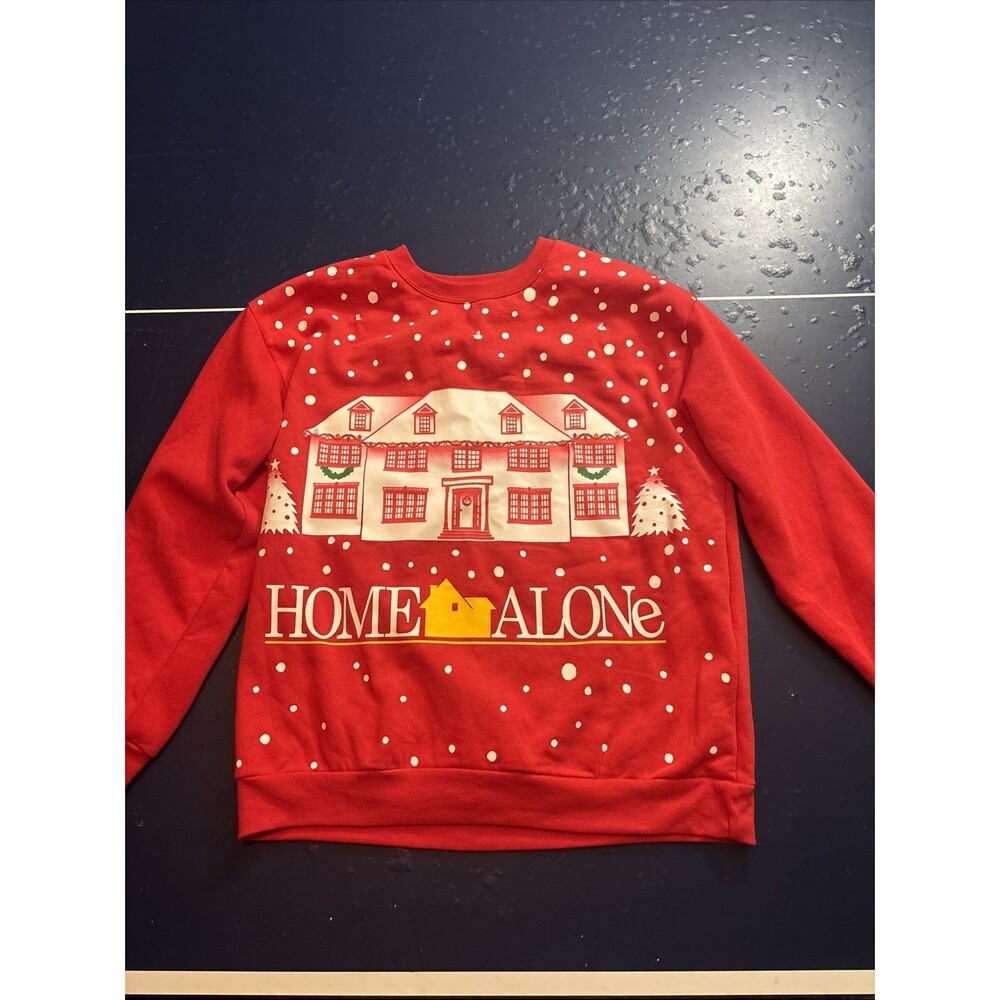 Home Alone Movie Ugly Christmas Sweater Red XL Snow House With Working Lights